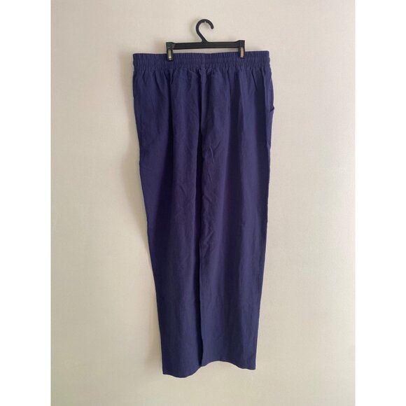Navy Blue Polyester Casual Pants With Elastic Waist & Drawstring Size XL - Picture 2 of 5
